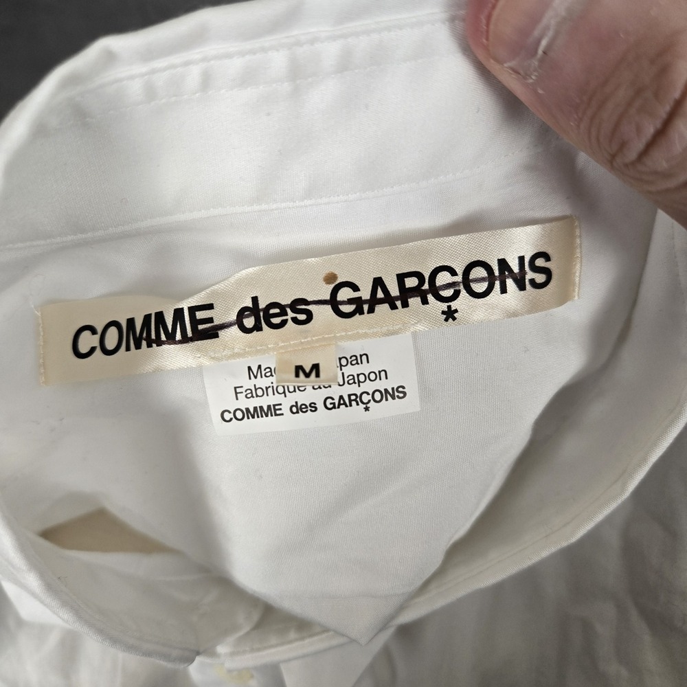 Comme des Garcons Shirt Womens Medium Deconstructed Asymmetric Cotton Button Up - Picture 4 of 7